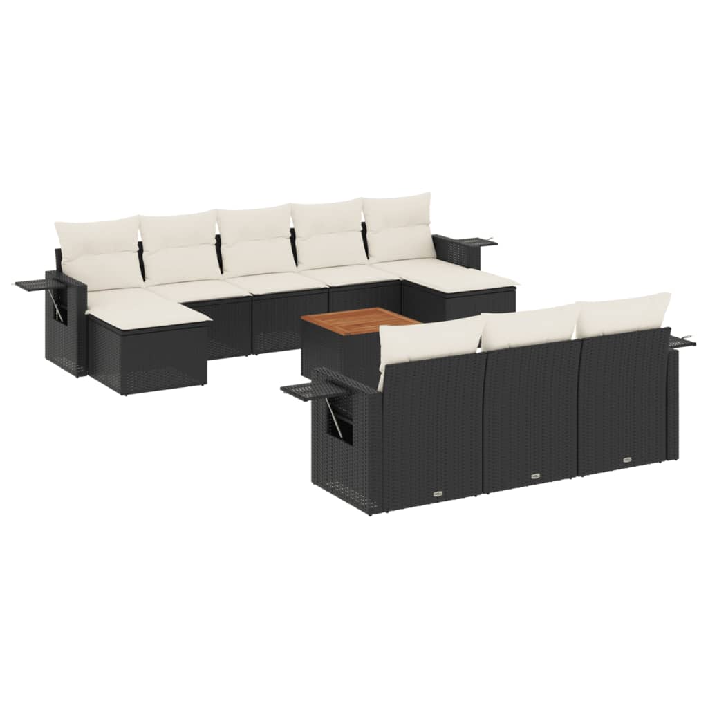 Garden Sofa Set Black Poly Rattan Large Modular Garden Sofa Set