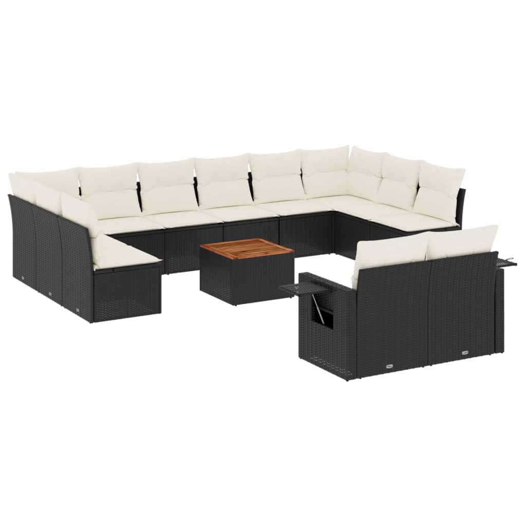 Garden Sofa Set Black PE rattan Large Modular Garden Sofa Set