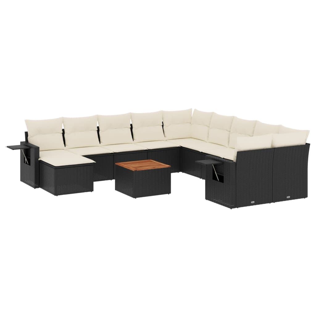 Garden Sofa Set Black Poly Rattan Large Modular Garden Sofa Set
