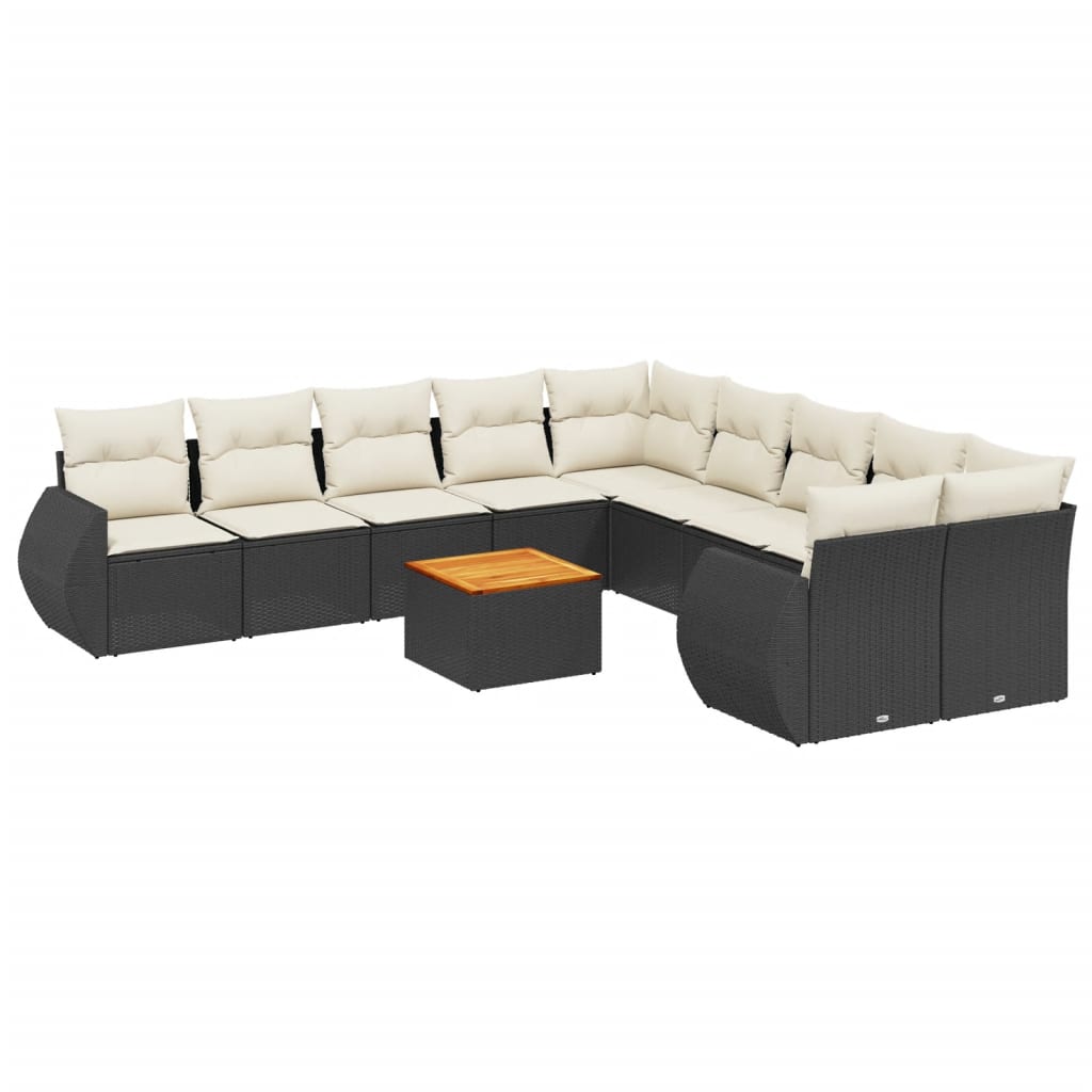 Garden Sofa Set Black PE rattan Large Modular Garden Sofa Set