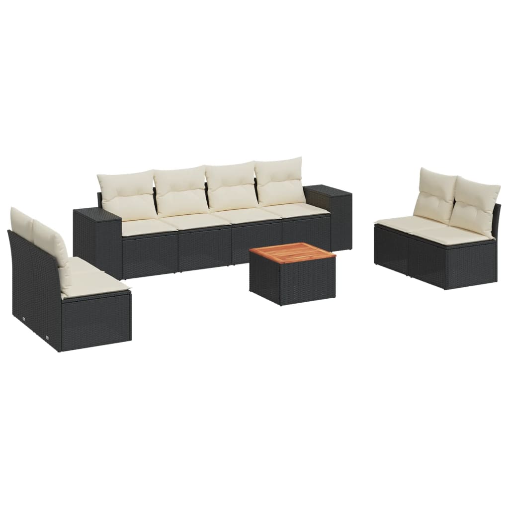 Garden Sofa Set Black PE rattan Large Modular Garden Sofa Set