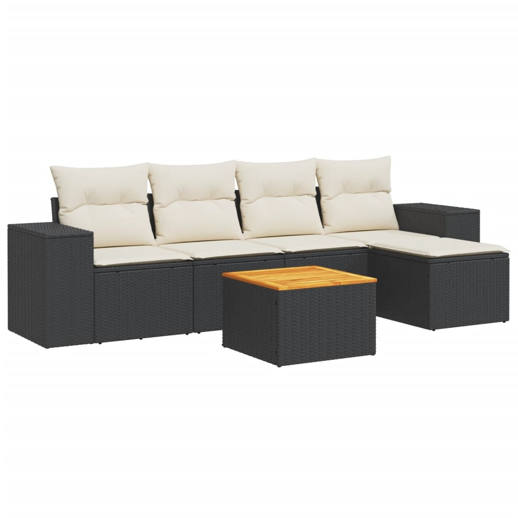 Patio Sofa Set Black PE rattan Large Modular Patio Sofa Set
