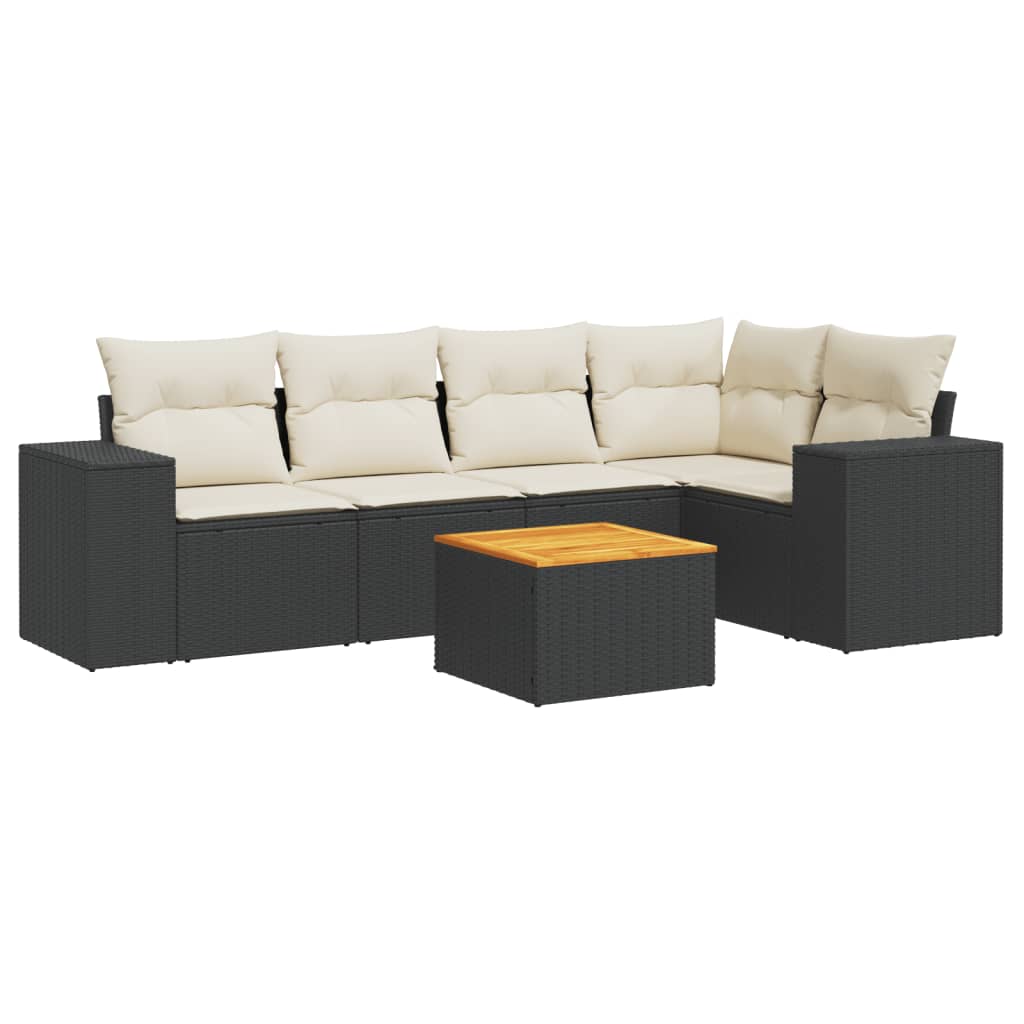Garden Sofa Set Black, Cream white