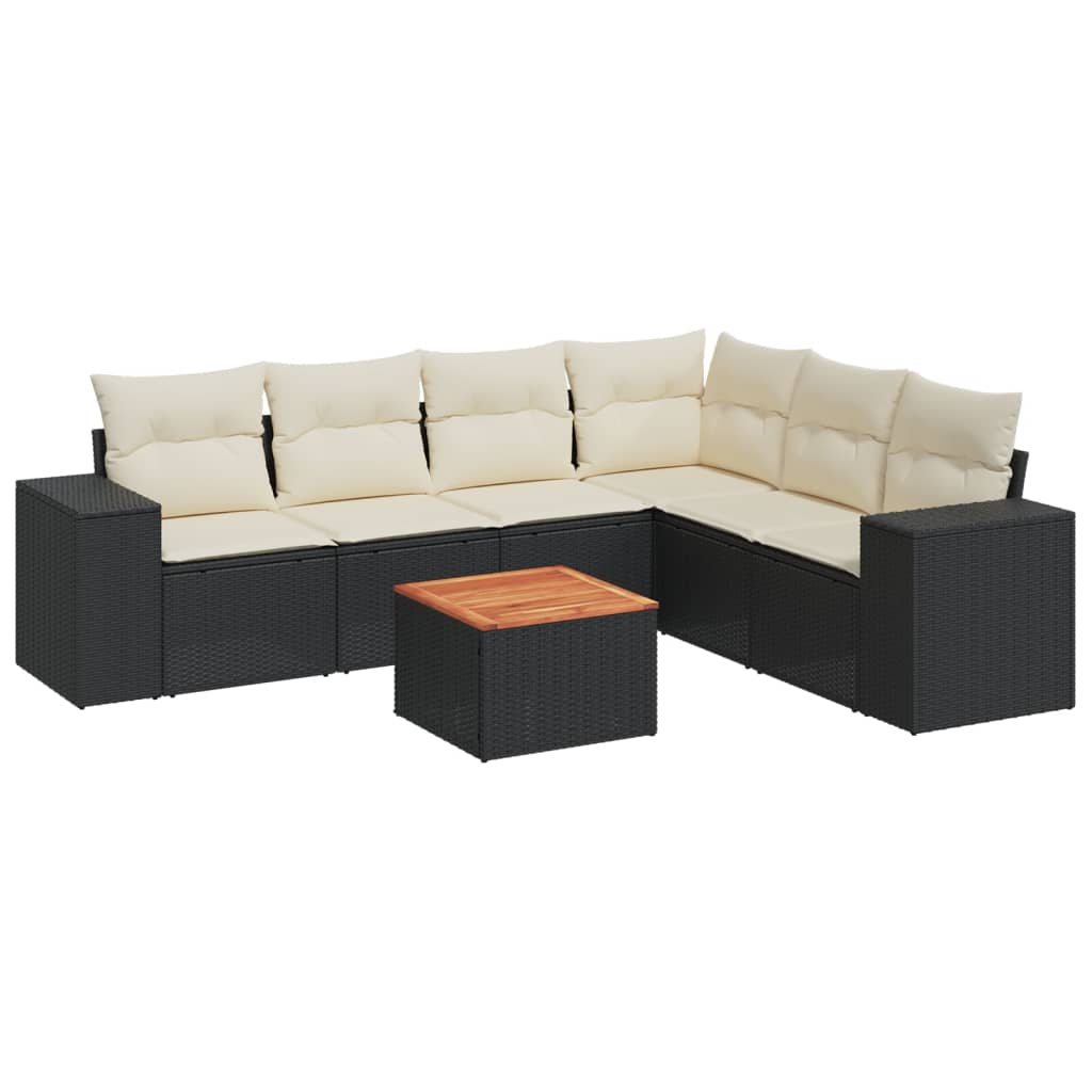 Garden Sofa Set Black, Cream White