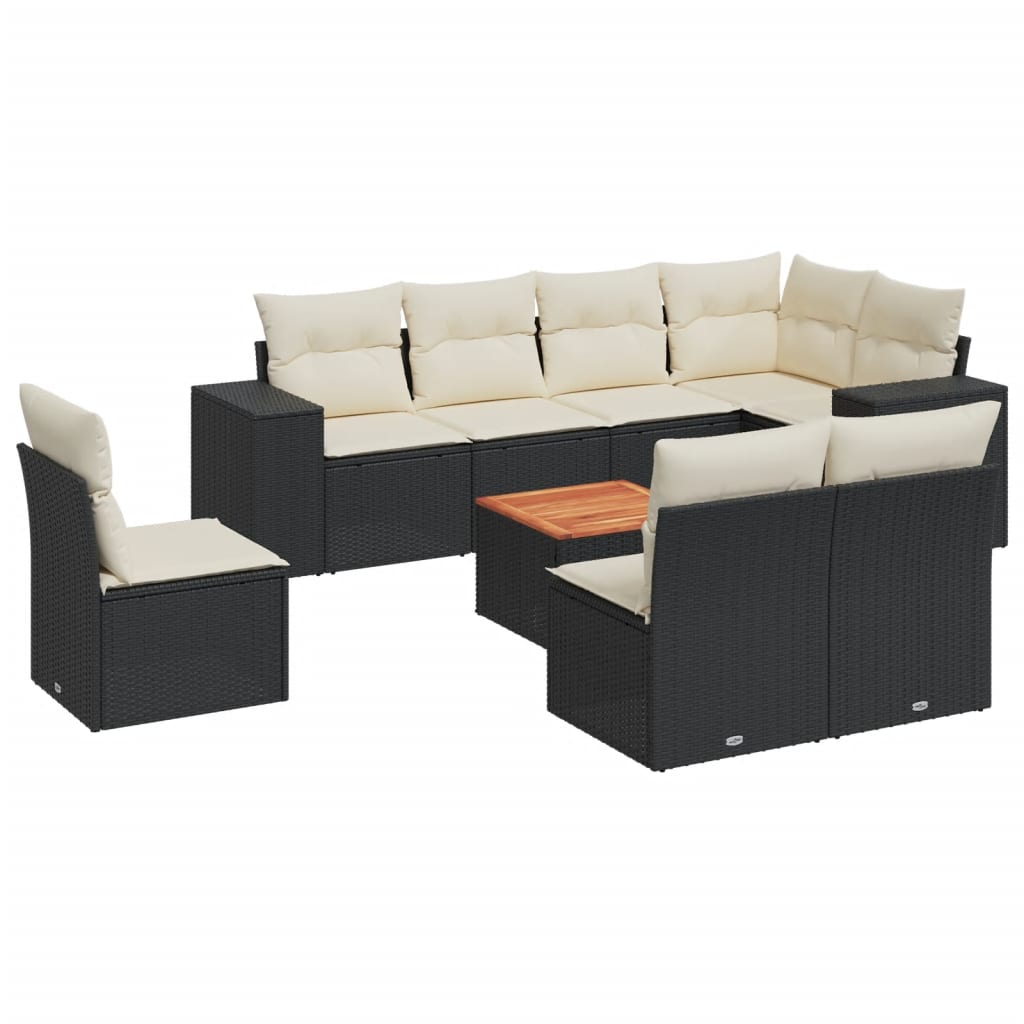 Garden Sofa Set Black, Cream white