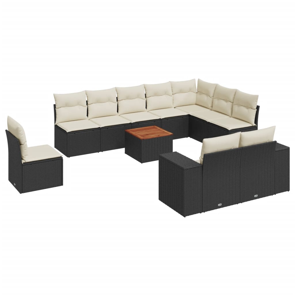 Garden Sofa Set Black PE rattan Large Modular Garden Sofa Set