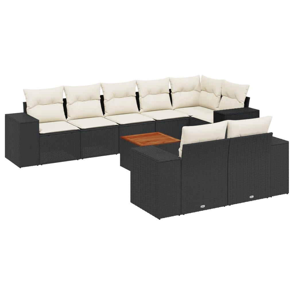 Garden Sofa Set Black, Cream White