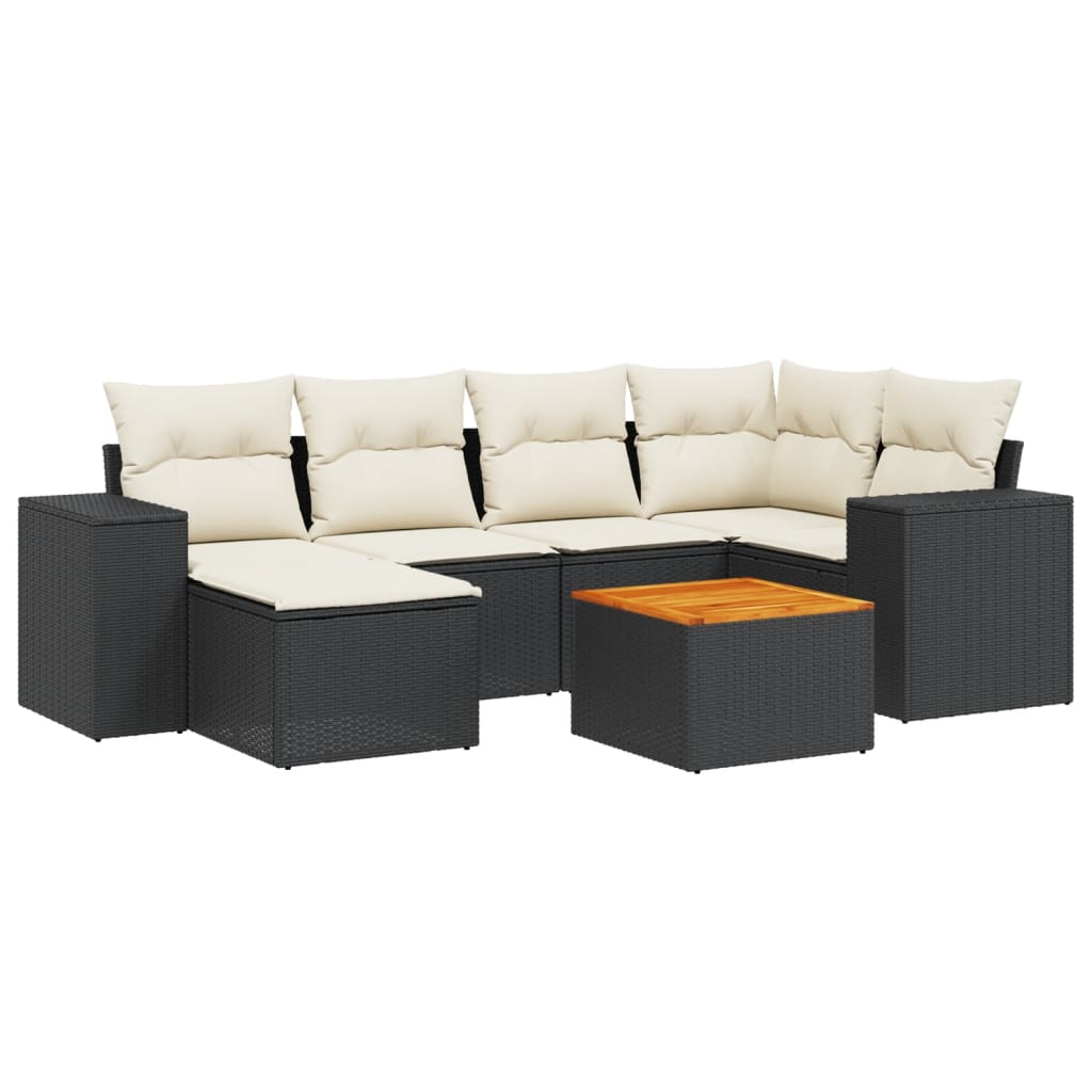 Garden Sofa Set Black PE rattan Large Modular Garden Sofa Set