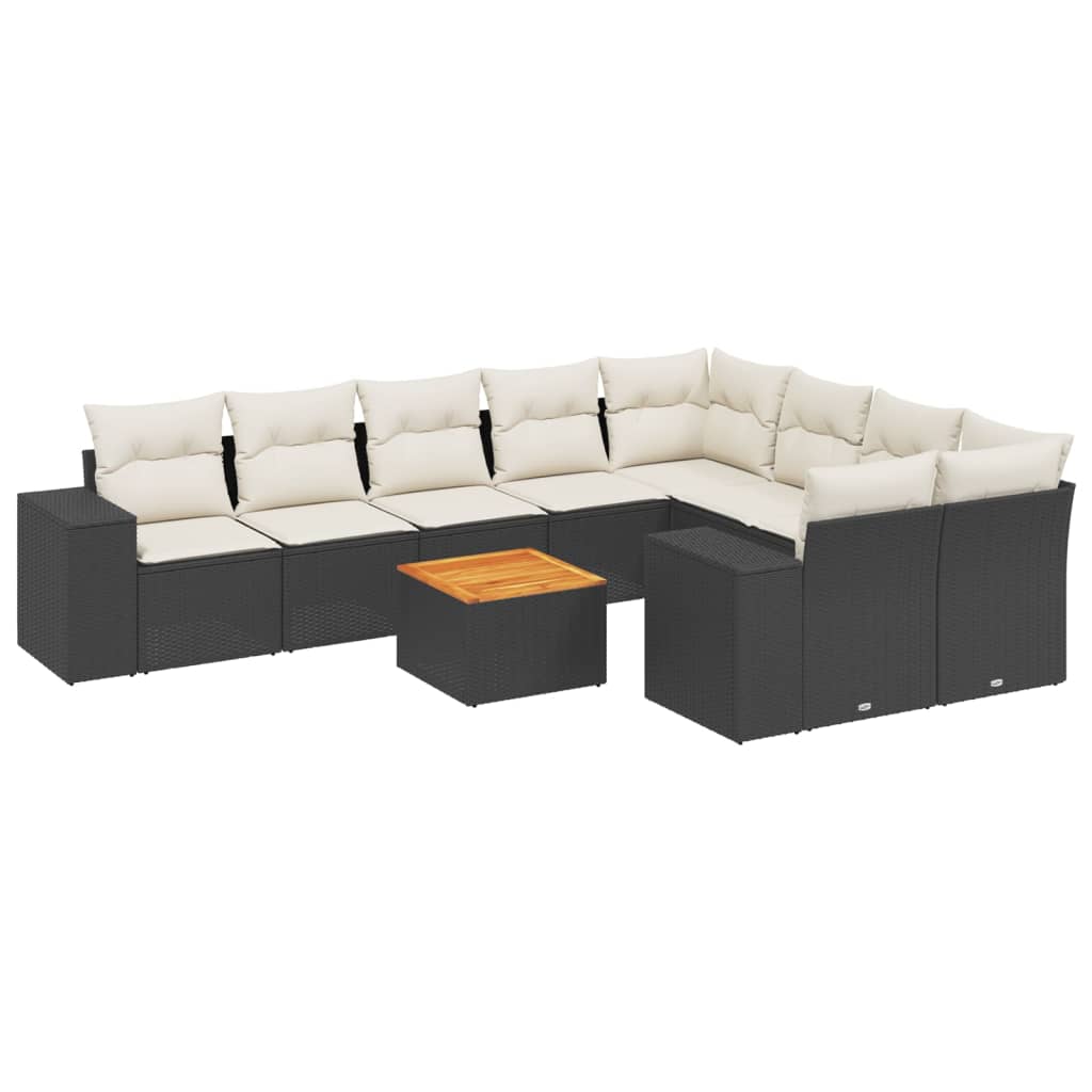 Garden Sofa Set Black, Cream White