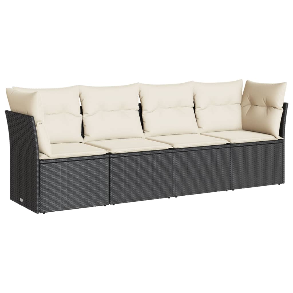 Garden Sofa Set Black, Cream White