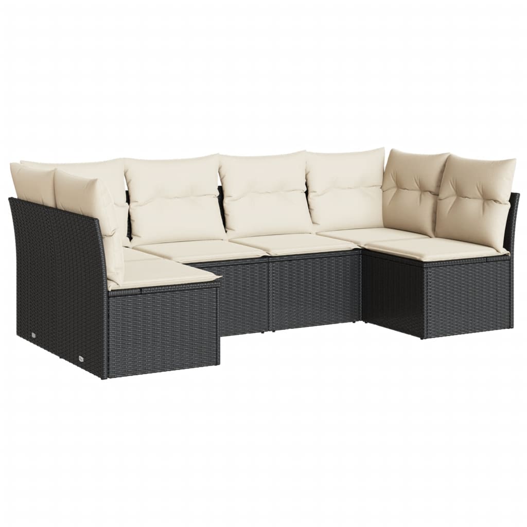 Garden Sofa Set Black, Cream White