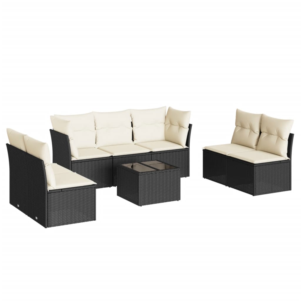 Garden Sofa Set Black, Cream White