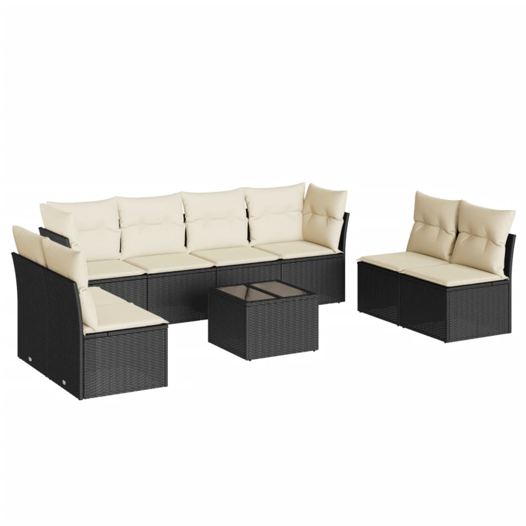 Garden Sofa Set Black, Cream White