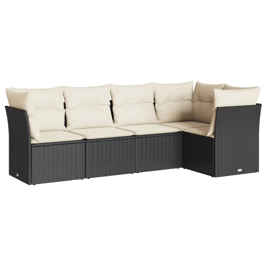 Garden Sofa Set Black, Cream White