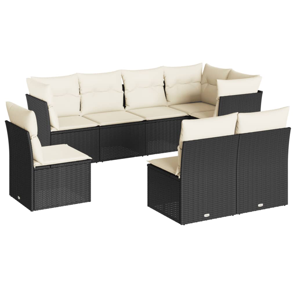 Garden Sofa Set Black, Cream
