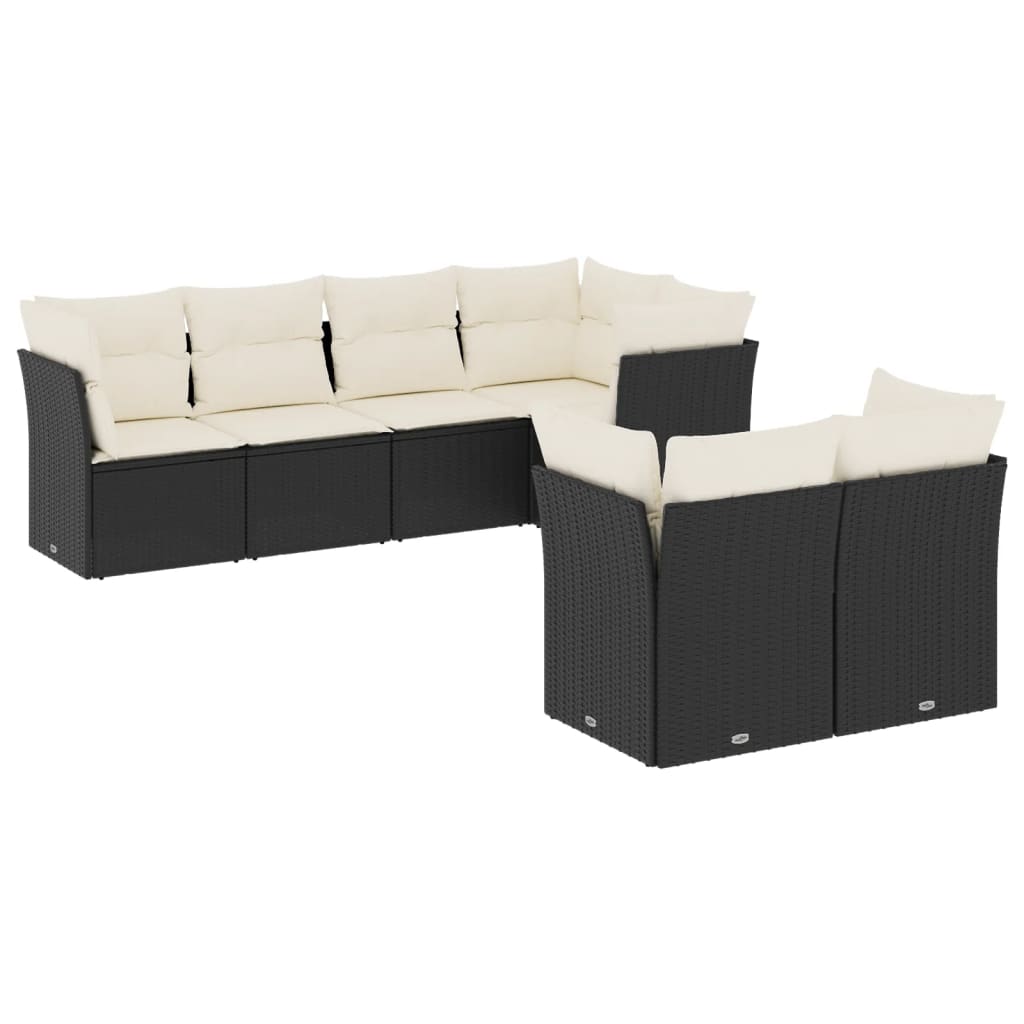 Garden Sofa Set Black, Cream White