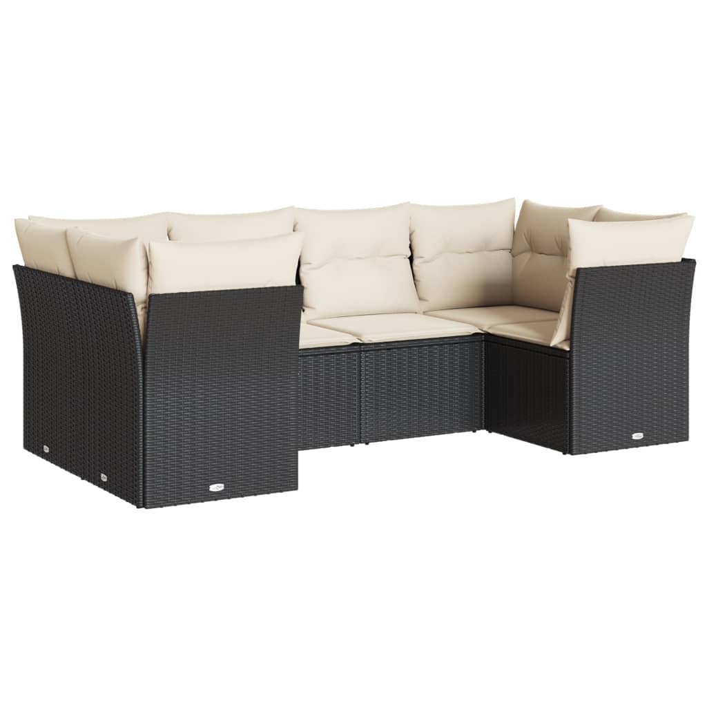 Garden Sofa Set Black and Cream
