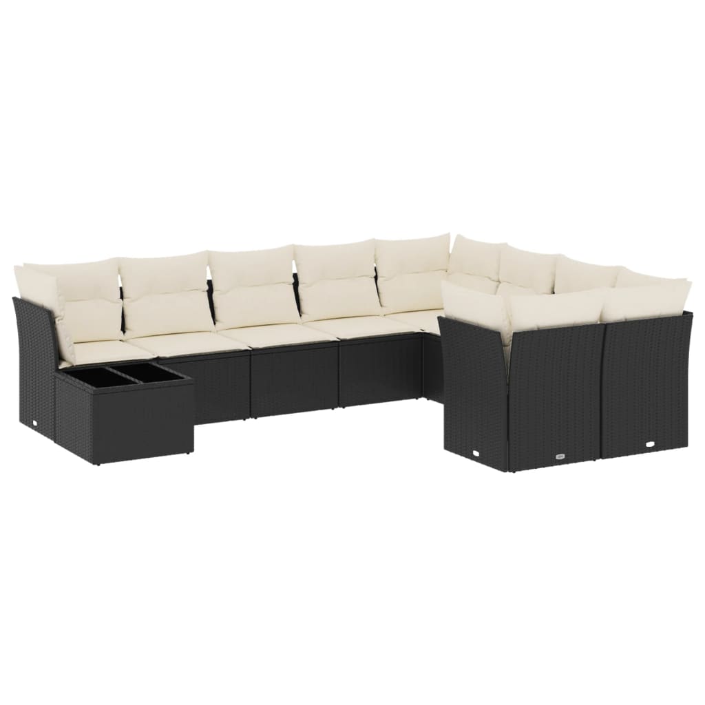 Garden Sofa Set Black, Cream