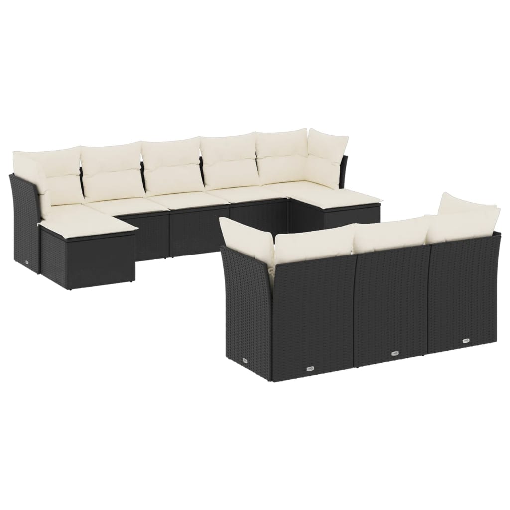 Garden Sofa Set Black, cream white