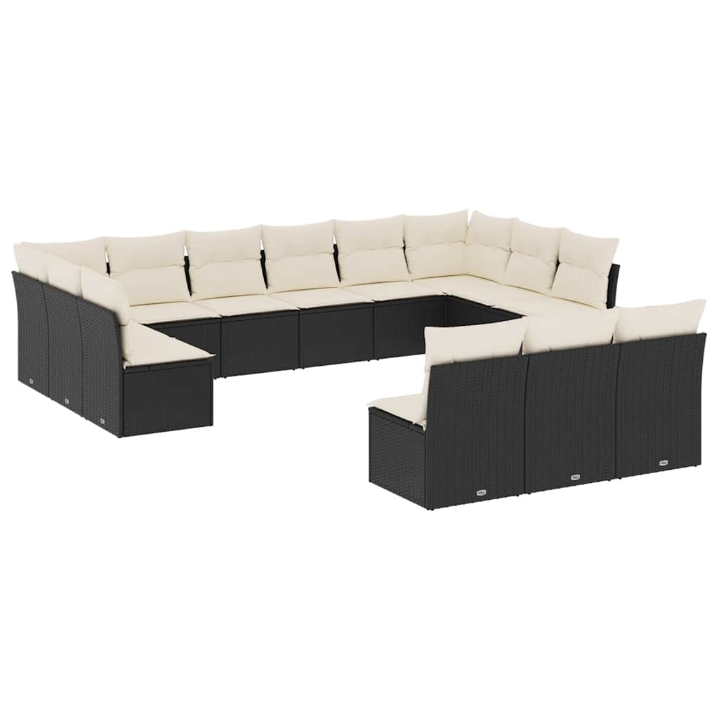 Garden Sofa Set Black Poly Rattan Large Modular Garden Sofa Set
