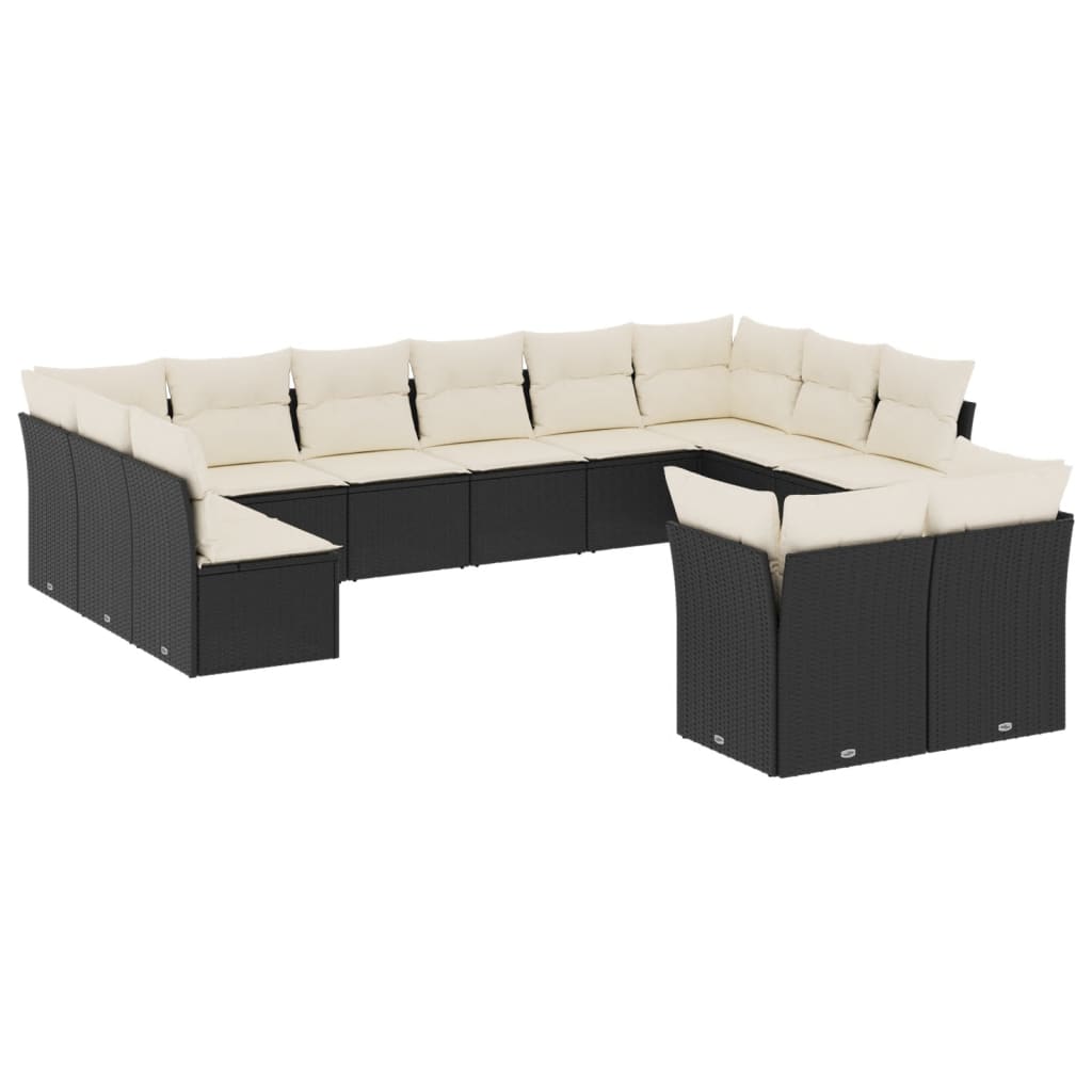 Garden Sofa Set Black Poly Rattan Large Modular Garden Sofa Set