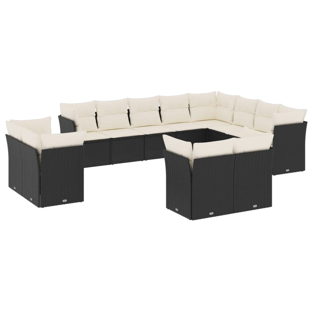 Garden Sofa Set Black, Cream White