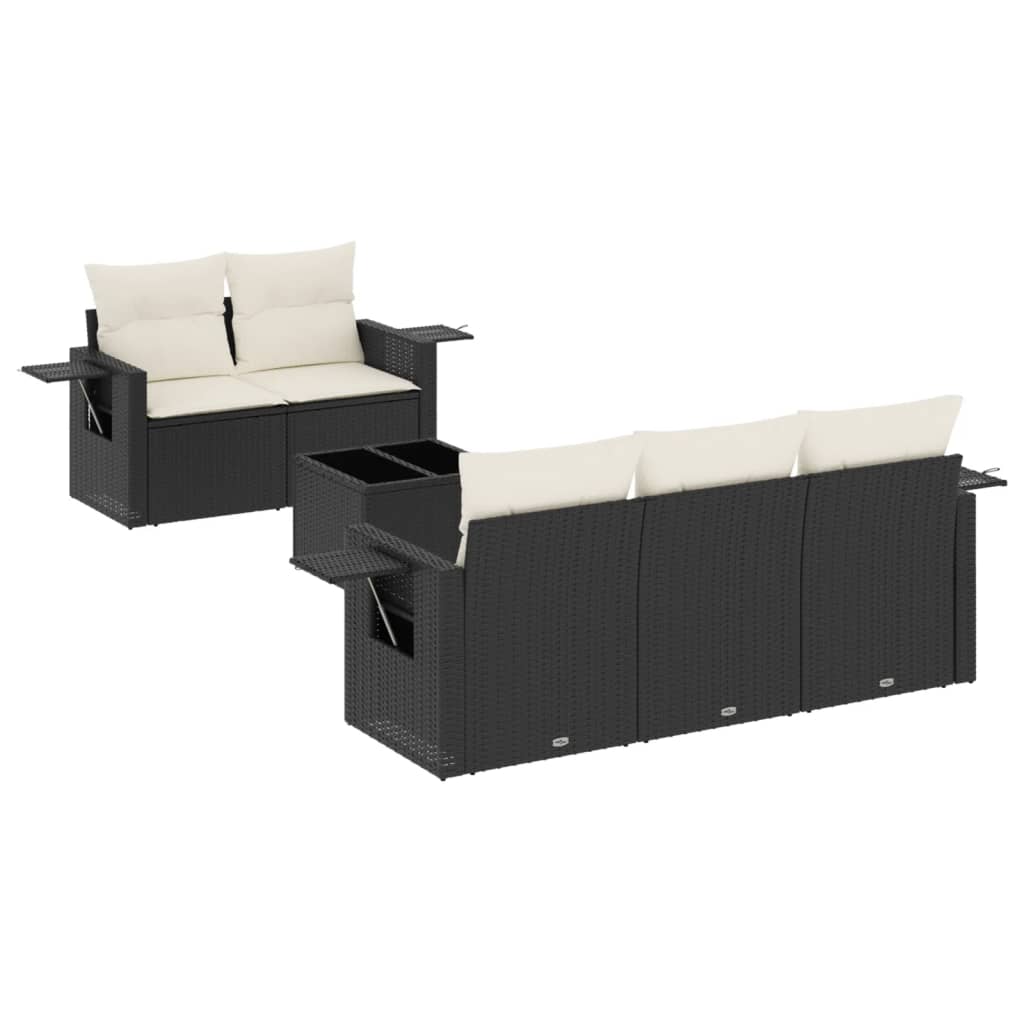 Garden Sofa Set Black PE rattan Large Foldable Garden Sofa Set