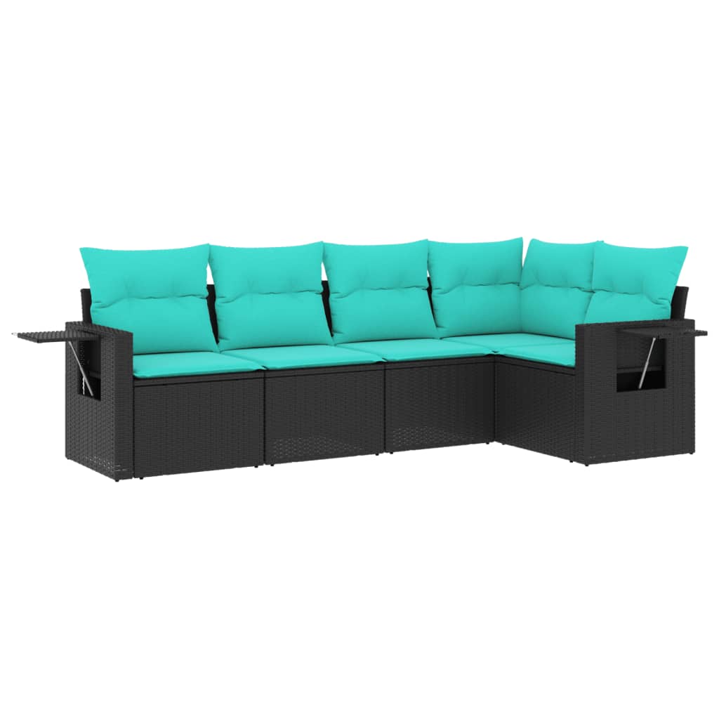 Patio Sofa Set Black and Blue