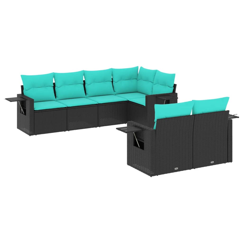 Patio Sofa Set Black and Blue