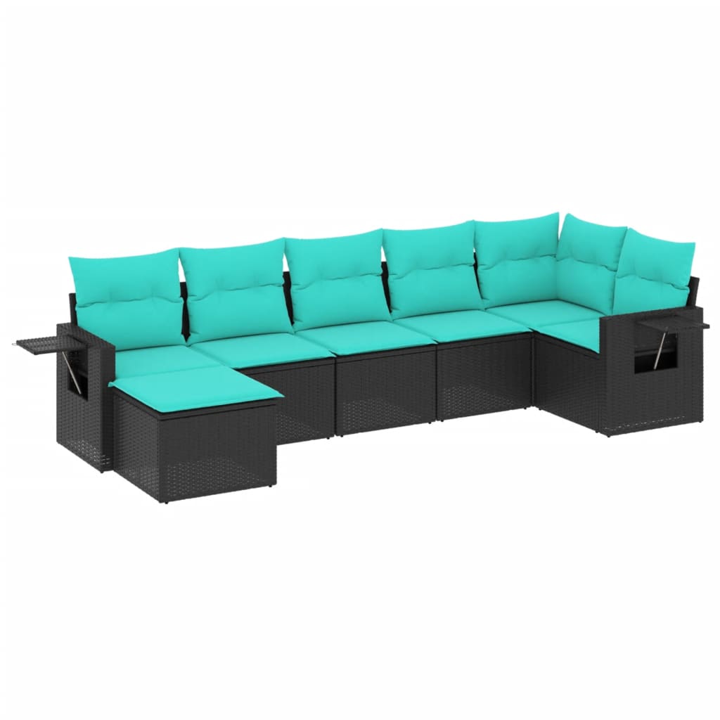 Patio Sofa Set Black and Blue