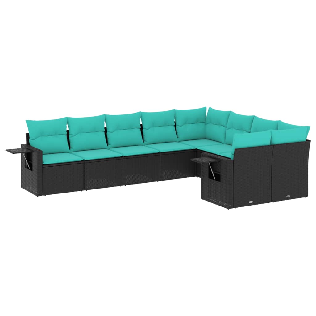 Patio Sofa Set Black and Blue