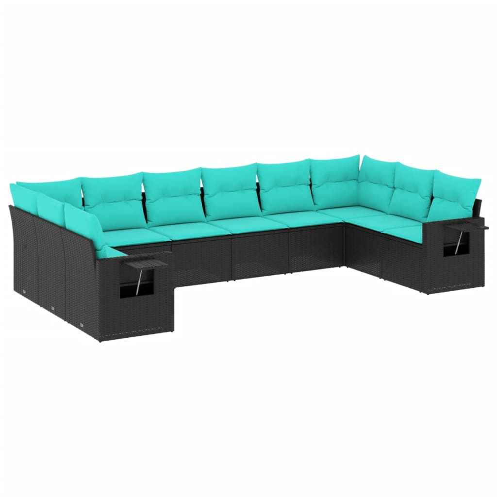 Patio Sofa Set Black and Blue