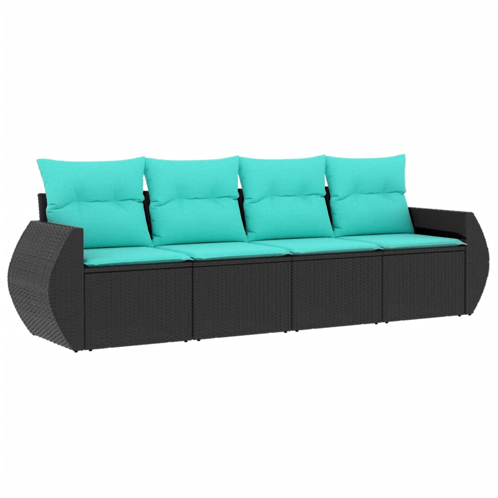 Garden Sofa Set Black, Blue