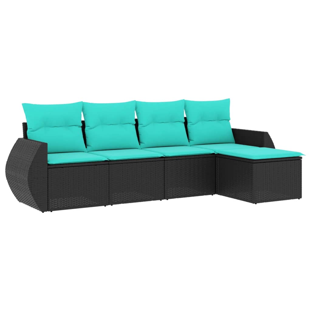 Patio Sofa Set Black and Blue