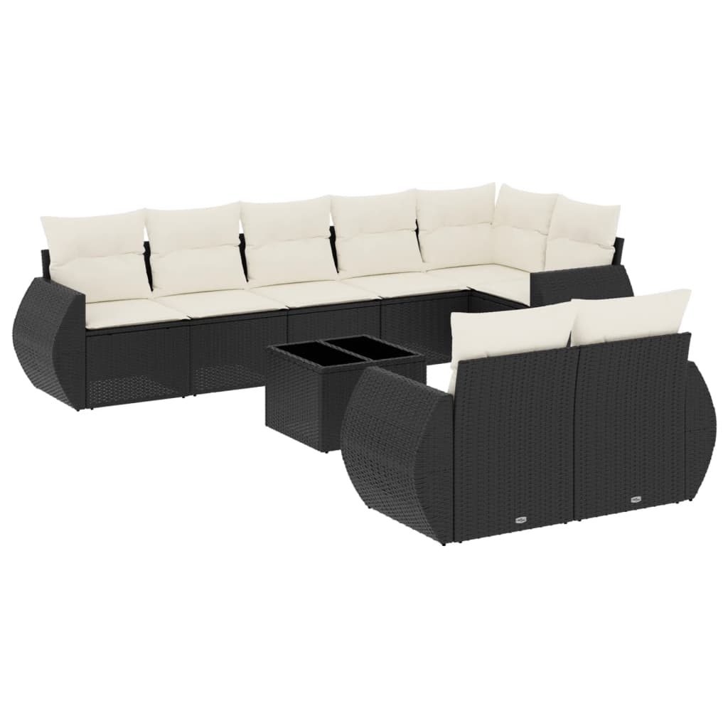 Garden Sofa Set Black, Cream White