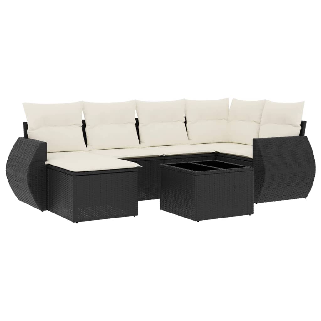 Garden Sofa Set Black, Cream White