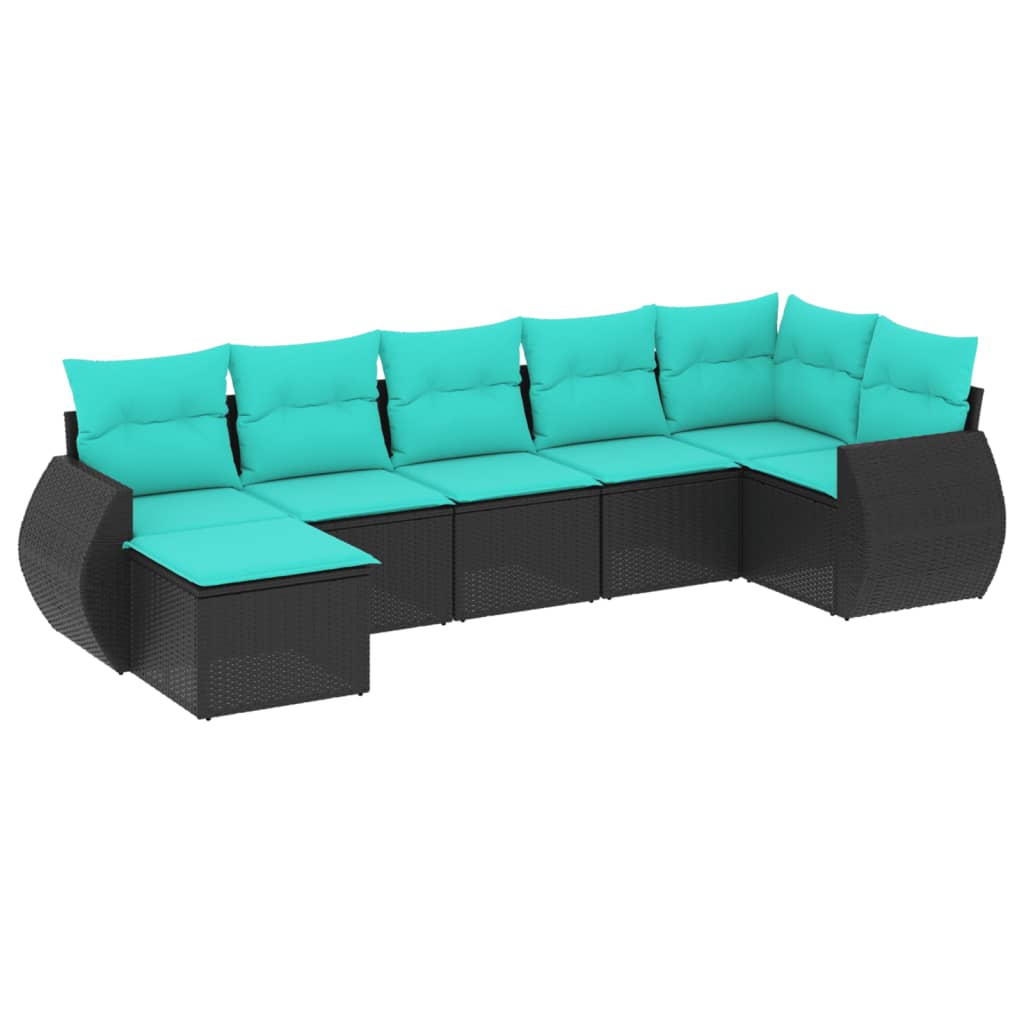 Patio Sofa Set Black and Blue