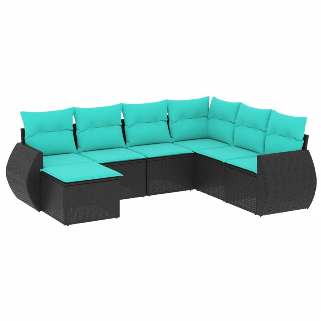 Patio Sofa Set Black, Blue