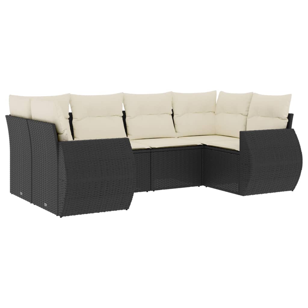 Garden Sofa Set Black PE rattan Large Modular Garden Sofa Set