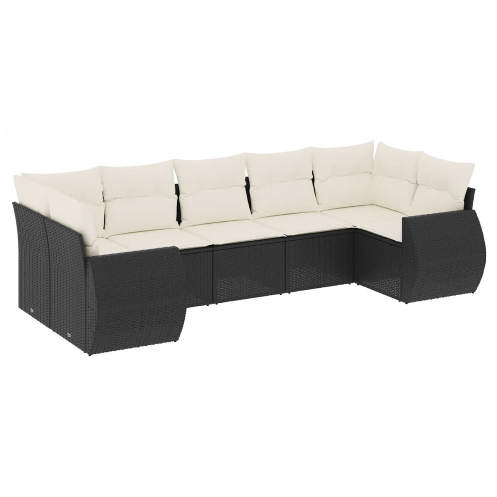 Garden Sofa Set Black PE rattan Large Modular Outdoor Sofa Set