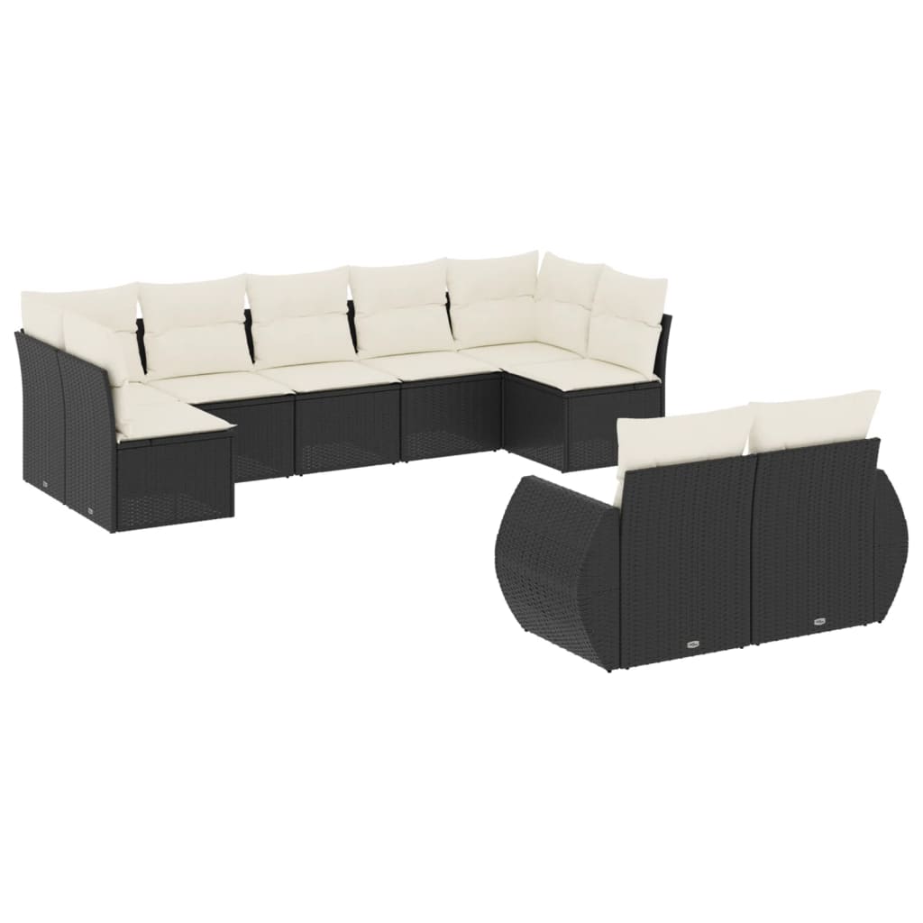 Garden Sofa Set Black, Cream White