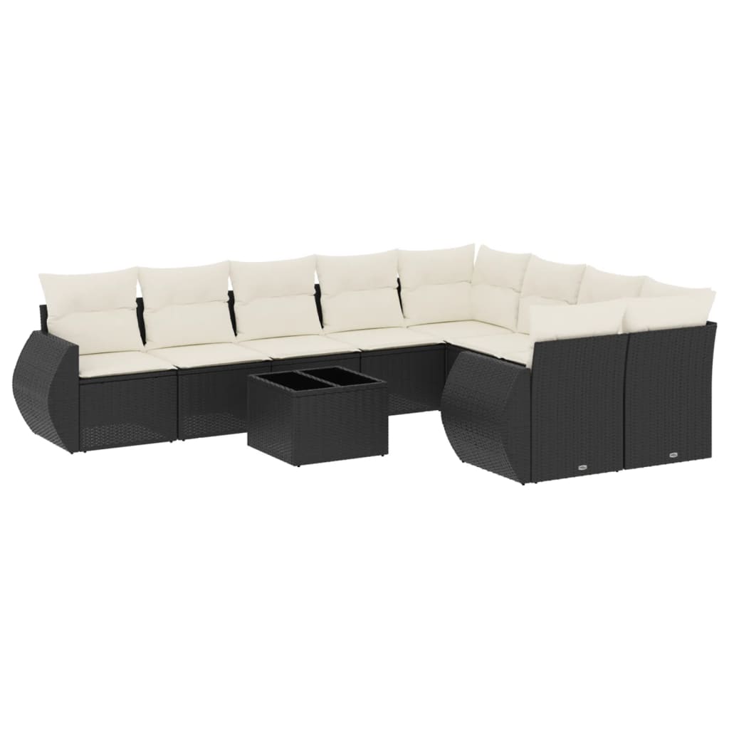 Garden Sofa Set Black and Cream
