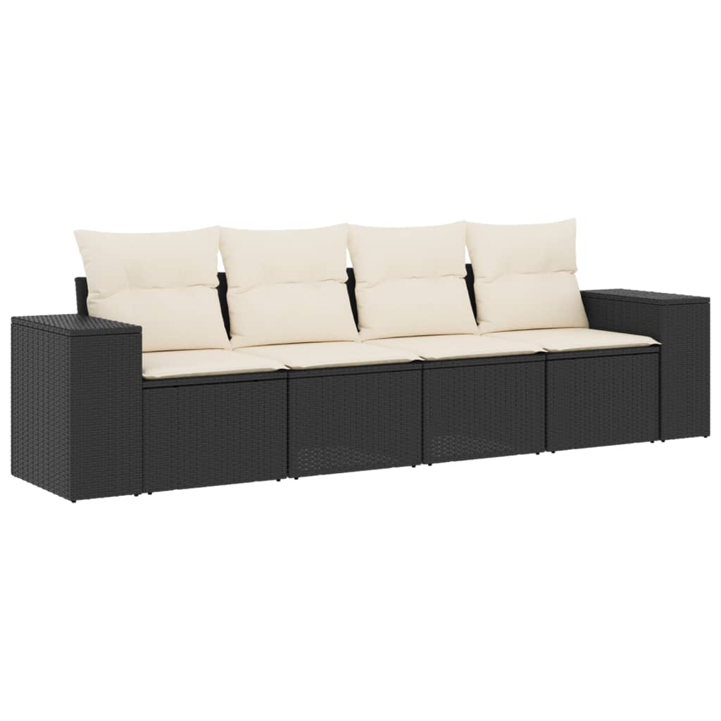 Garden Sofa Set Black, Cream white