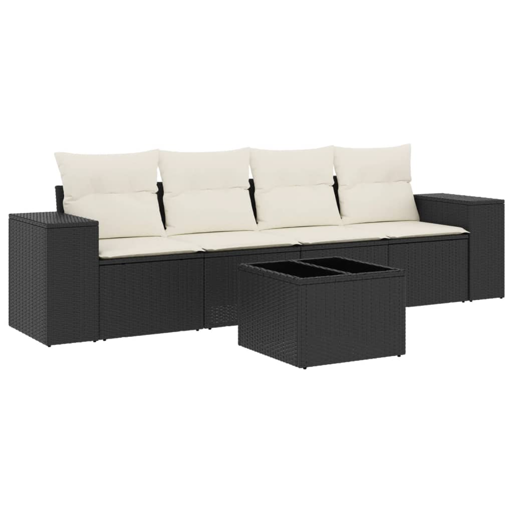 Garden Sofa Set Black, Cream White