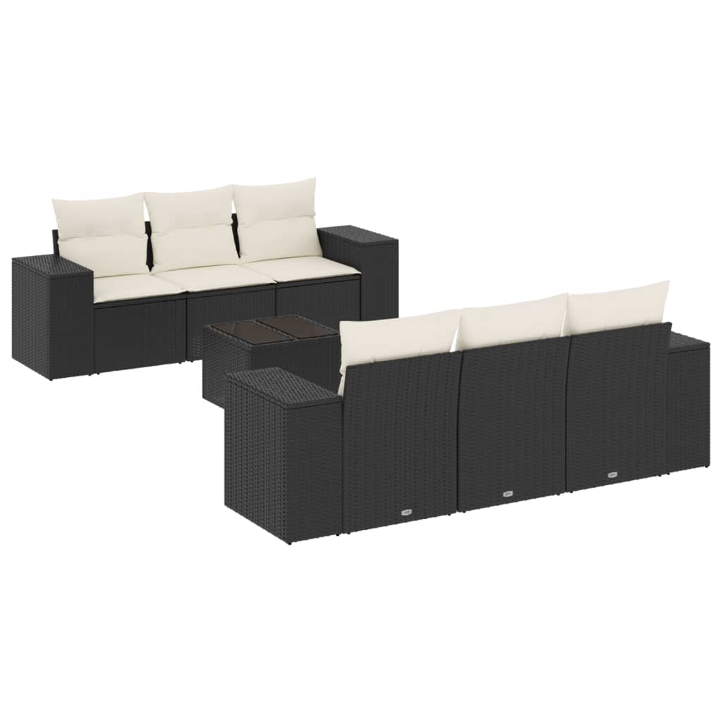 Garden Sofa Set Black, Cream White