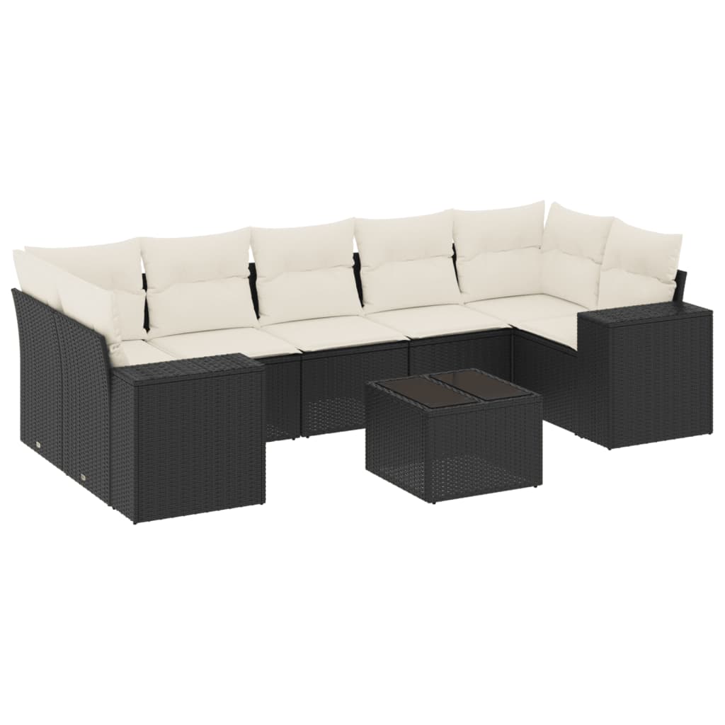 Garden Sofa Set Black, Cream White