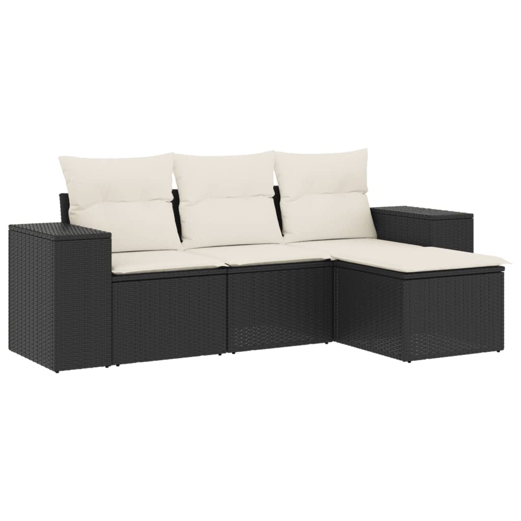 Garden Sofa Set Black, Cream White