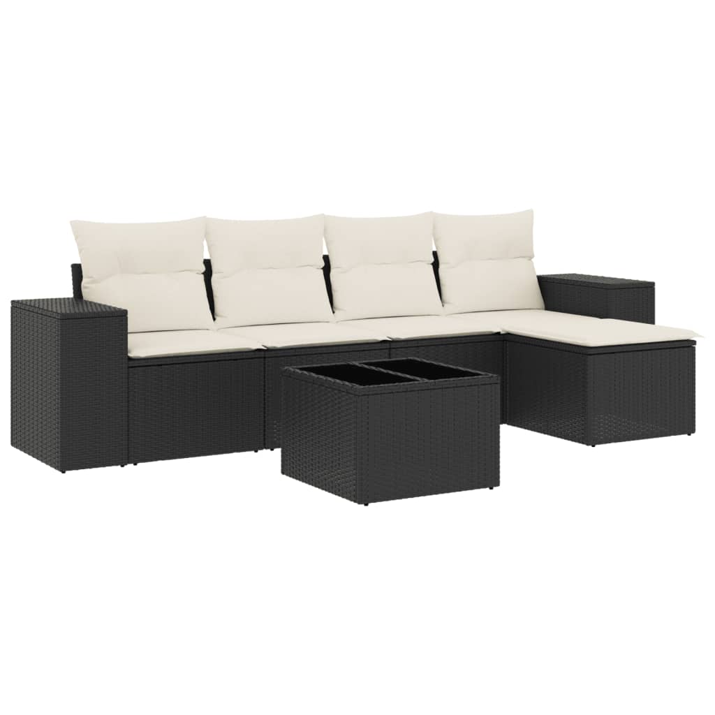 Garden Sofa Set Black PE rattan Large Modular Garden Sofa Set