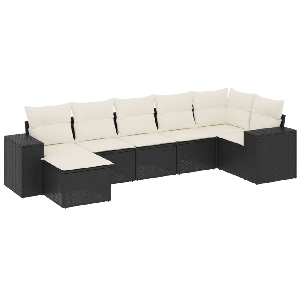 Garden Sofa Set Black PE rattan Large Modular Garden Sofa Set