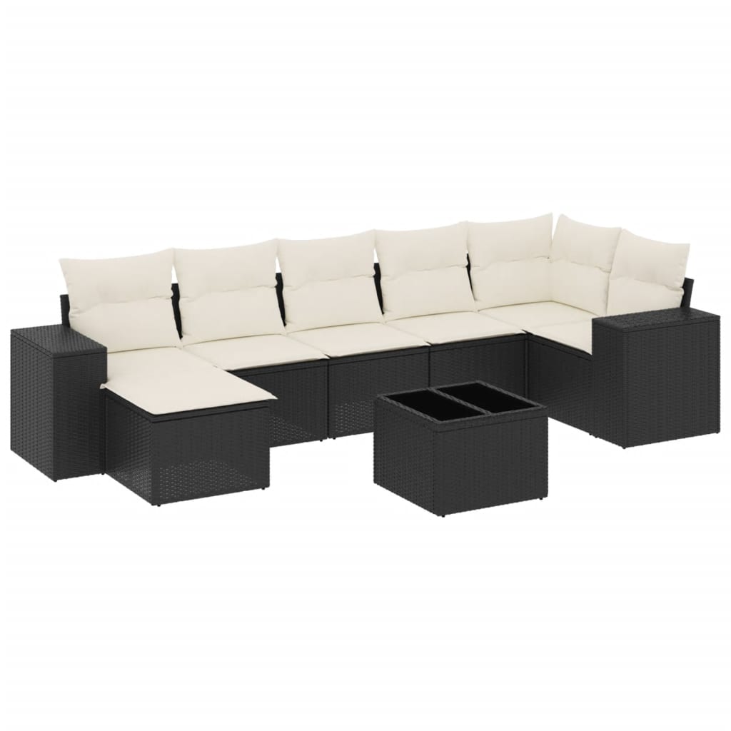 Garden Sofa Set Black PE Rattan Large Modular Garden Sofa Set